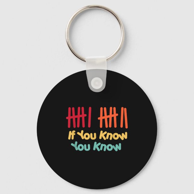 6 7 Funny If You Know You Know Tally Marks Six Sev Key Ring (Front)