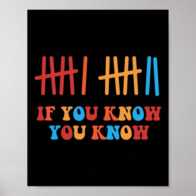 6 7 Funny If You Know You Know Tally Marks Six Sev Poster (Front)
