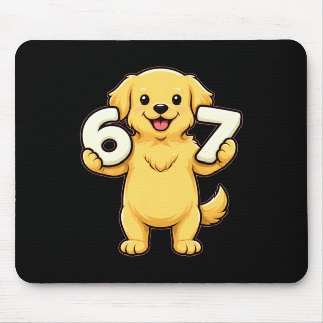 6 7 Golden Retriever Dog Math Teacher Mouse Pad (Front)