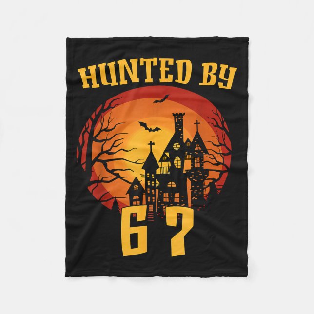 6 7 halloween 67 meme six seven haunted gen alpha fleece blanket (Front)