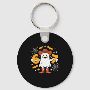 6 7 Halloween Ghost 67 Meme Gen Alpha Six Seven  Key Ring