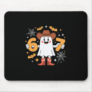 6 7 Halloween Ghost 67 Meme Gen Alpha Six Seven Mouse Pad