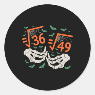 6 7 Halloween Math Square Root 67 Meme Gen Alpha S Classic Round Sticker