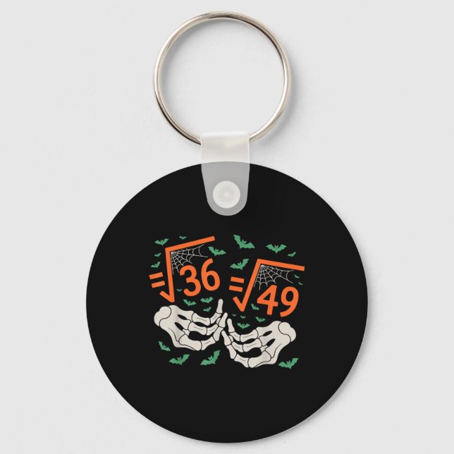 6 7 Halloween Math Square Root 67 Meme Gen Alpha S Key Ring (Front)