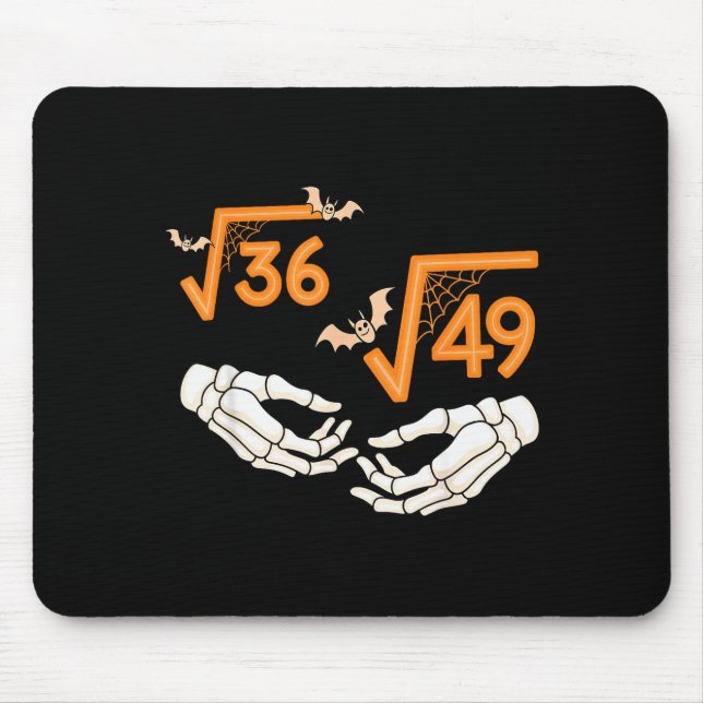 6 7 Halloween Math Square Root 67 Meme Gen Alpha S Mouse Pad (Front)