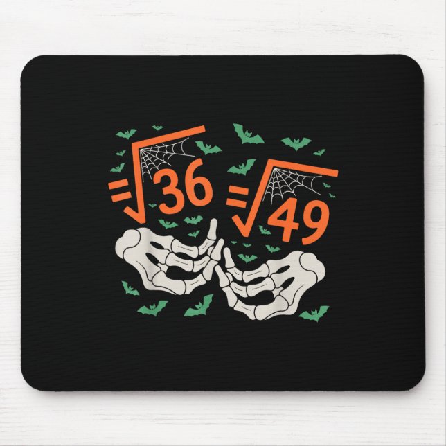 6 7 Halloween Math Square Root 67 Meme Gen Alpha S Mouse Pad (Front)