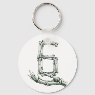 6 7 Halloween Skeleton Funny 67 Meme Gen Alpha Six Key Ring