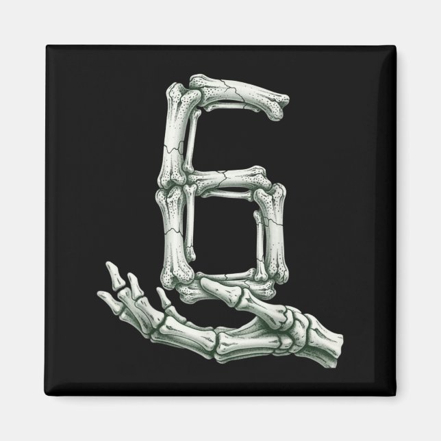 6 7 Halloween Skeleton Funny 67 Meme Gen Alpha Six Magnet (Front)