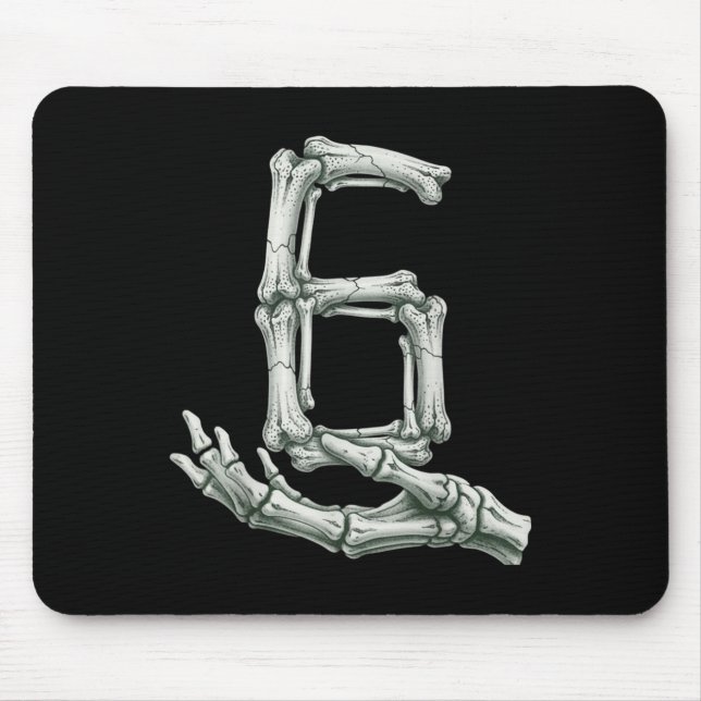 6 7 Halloween Skeleton Funny 67 Meme Gen Alpha Six Mouse Pad (Front)