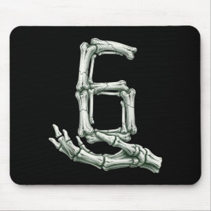 6 7 Halloween Skeleton Funny 67 Meme Gen Alpha Six Mouse Pad