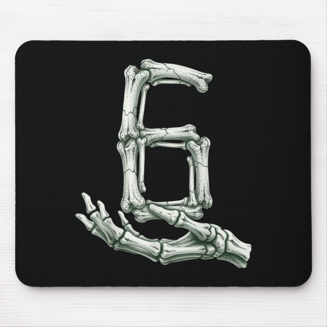 6 7 Halloween Skeleton Funny 67 Meme Gen Alpha Six Mouse Pad (Front)