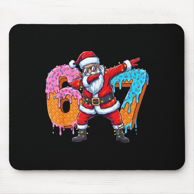 6 7 Ice Cream Drip Santa Six Seven Meme Kids 67 Ch Mouse Pad (Front)
