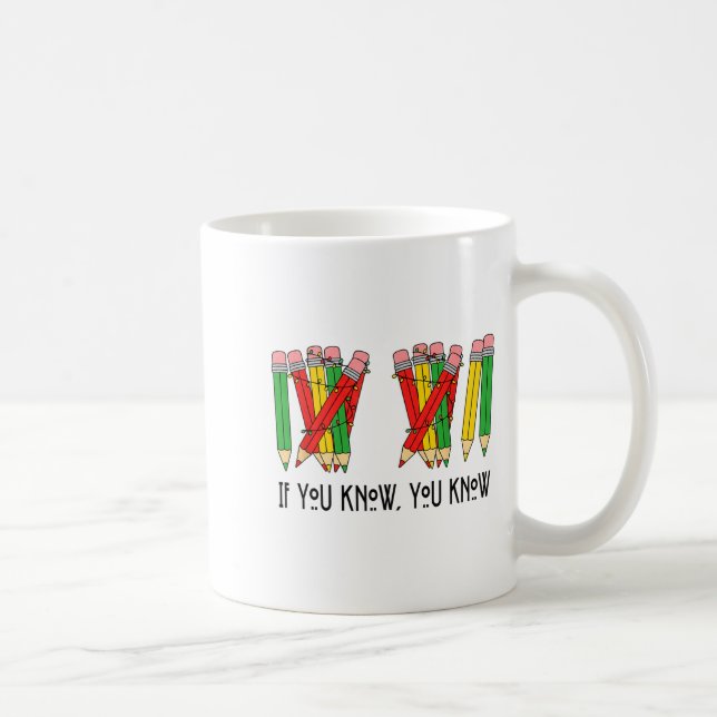 6 7 If You Know You Know Tally Marks Pencils Six S Coffee Mug (Right)