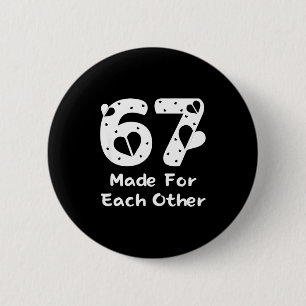 6 7 Made For Each Other, Red 67 Christmas Couple V Cm Round Badge