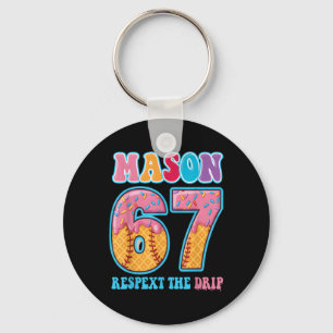 6 7 Mason Baseball Drip Number 67 Player Or 67th B Key Ring