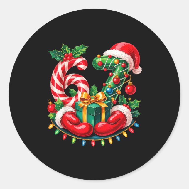 6 7 Meme 67 Gen Alpha 6-7 Hands Family Christmas  Classic Round Sticker (Front)