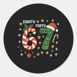 6-7 Meme 8647 Christmas Brain Rot Funny Anti Trump Classic Round Sticker