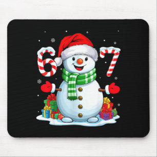 6 7 Meme Christmas Funny Snowman Six Seven 67 Men Mouse Pad