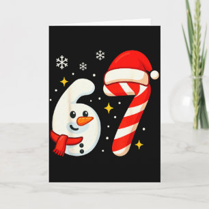 6 7 Meme Christmas Shirt 67 Six Seven Snowman Boy Card