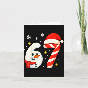 6 7 Meme Christmas Shirt 67 Six Seven Snowman Boy  Card