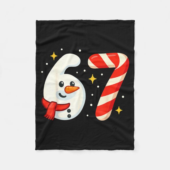 6 7 Meme Christmas Shirt 67 Six Seven Snowman Boy  Fleece Blanket (Front)