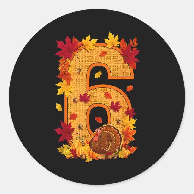 6 7 Meme Fun Six Seven Design Couples Thanksgiving Classic Round Sticker (Front)