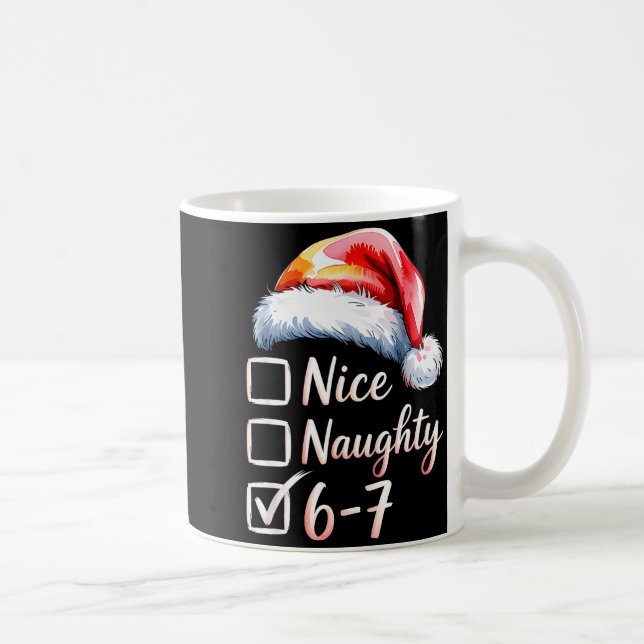 6-7 Meme Funny Christmas Retro Santa Hat Xmas 6 7  Coffee Mug (Right)