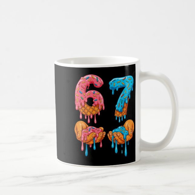 6 7 Meme Ice Cream Drip Gen Alpha Slang  Coffee Mug (Right)