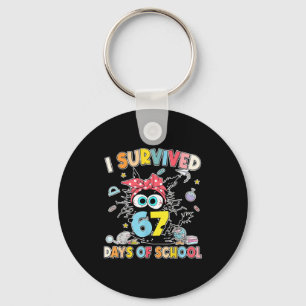 6 7 Meme Kids I Survived 67 Days Of School Funny B Key Ring