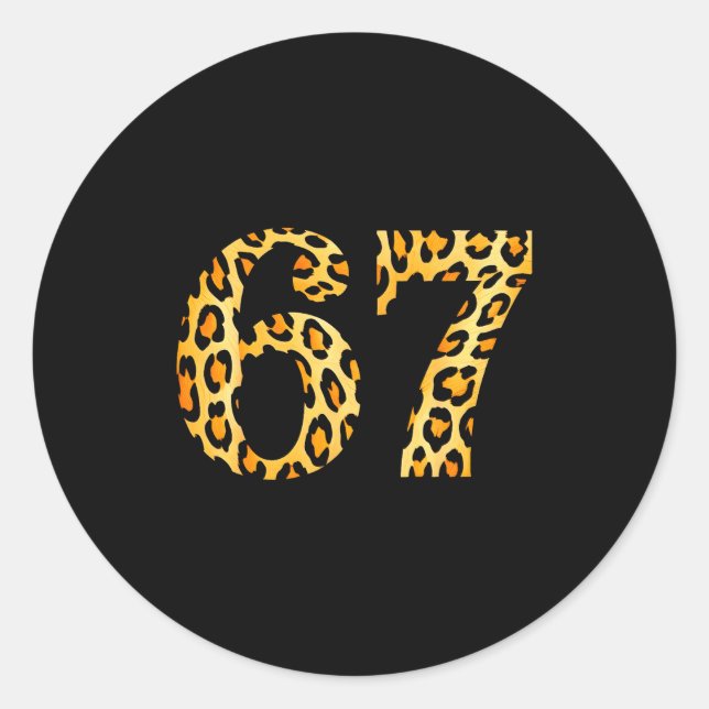 6-7 Meme Leopard Cheetah Cool Six-seven  Classic Round Sticker (Front)