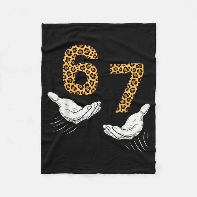 6-7 Meme Leopard Cheetah Cool Six-seven Funny  Fleece Blanket (Front)