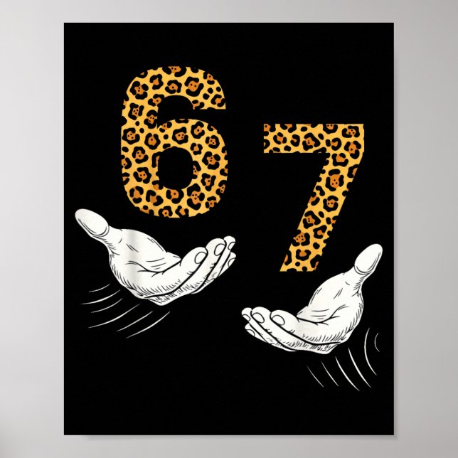 6-7 Meme Leopard Cheetah Cool Six-seven Funny  Poster (Front)