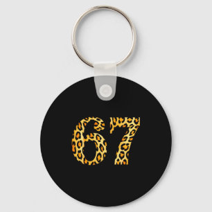 6-7 Meme Leopard Cheetah Cool Six-seven  Key Ring