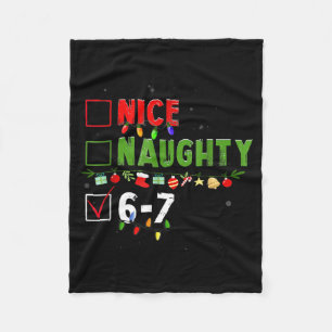 6-7 Meme Nice Naughty 67 Christmas Brain Rot Funny Fleece Blanket