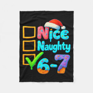 6-7 Meme Nice Naughty 67 Christmas Brain Rot Funny Fleece Blanket