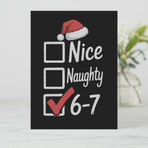 6-7 Meme Nice Naughty 67 Christmas Brain Rot Funny Holiday Card