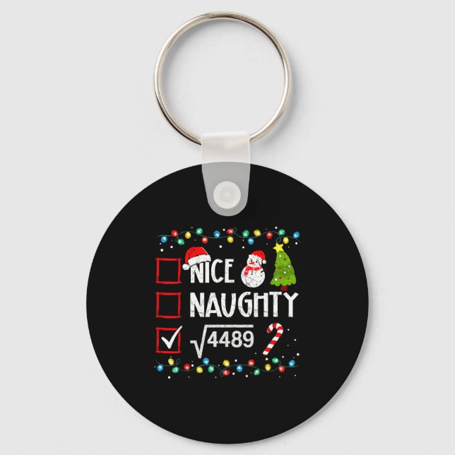 6-7 Meme Nice Naughty 67 Christmas Brain Rot Funny Key Ring (Front)