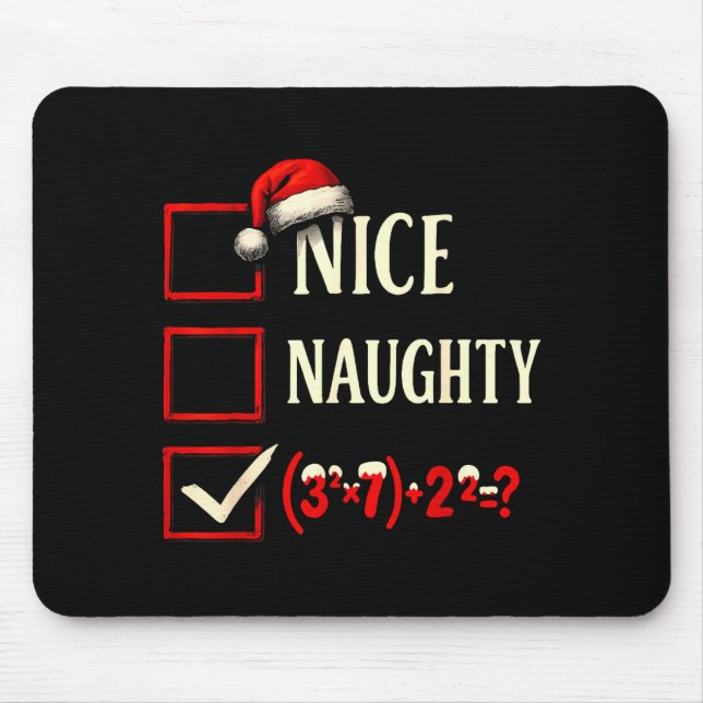 6-7 Meme Nice Naughty 67 Christmas Brain Rot Funny Mouse Pad (Front)