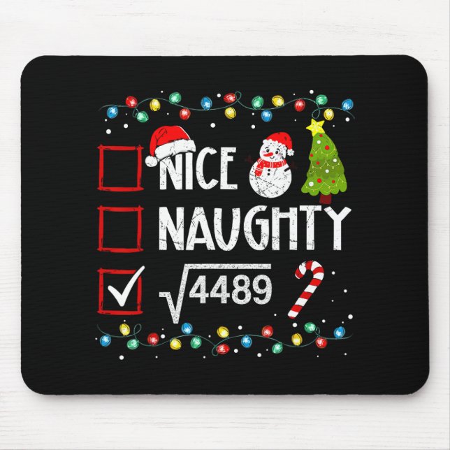 6-7 Meme Nice Naughty 67 Christmas Brain Rot Funny Mouse Pad (Front)