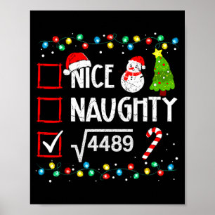 6 7 Meme Nice Naughty 67 Christmas Brain Rot Funny Poster