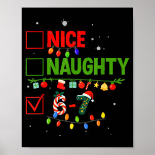 6-7 Meme Nice Naughty 67 Christmas Brain Rot Funny Poster
