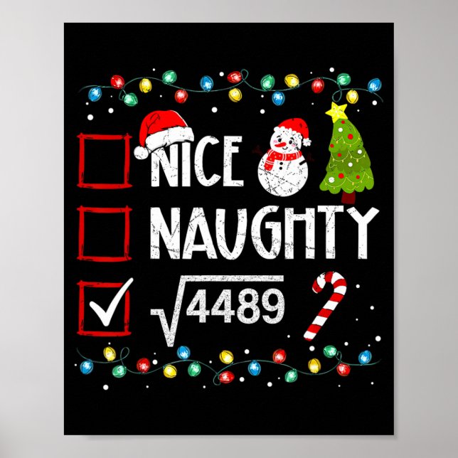 6-7 Meme Nice Naughty 67 Christmas Brain Rot Funny Poster (Front)