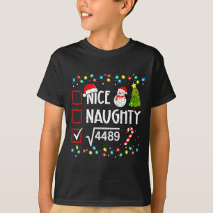 6-7 Meme Nice Naughty 67 Christmas Brain Rot Funny T-Shirt