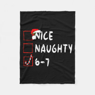 6-7 Meme Nice Naughty 67 Christmas Funny Graphic Fleece Blanket