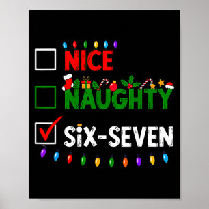 6-7 Meme Nice Naughty Six Seven 67 Christmas Poster