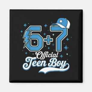 6 + 7 Meme Official Teenager 13th Birthday Basebal Magnet