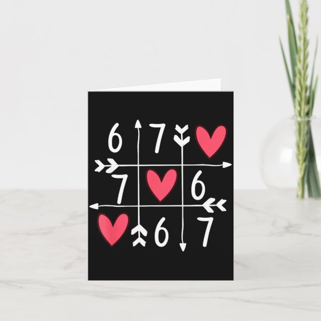 6 7 Meme Six Seven 67 Funny Xoxo Game Valentines D Card (Front)