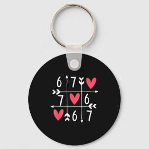 6 7 Meme Six Seven 67 Funny Xoxo Game Valentines D Key Ring