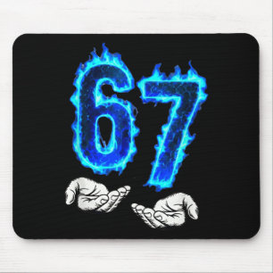 6 7 Meme Six Seven 67 Hands Meme Funny Men Girls B Mouse Pad