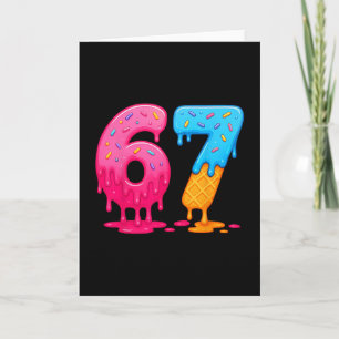6 7 Meme Six Seven Ice Cream Drip Card